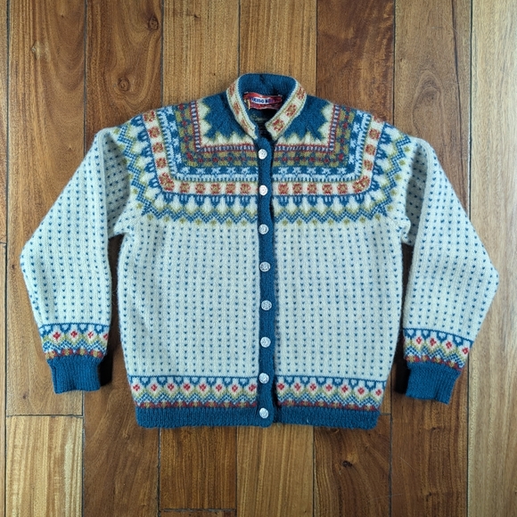 viking knit Tops - Viking Knit Vintage Handmade Wool Sweater (S)